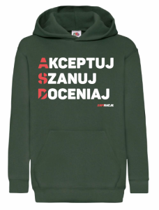 Bluza dziecięca z kapturem: Akceptuj Szanuj Doceniaj