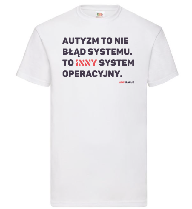 Inny system biała męska koszulka aspiracje.png