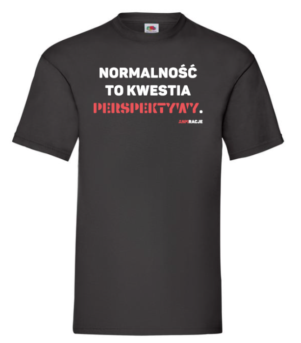 Normalność czarna męska koszulka aspiracje.png