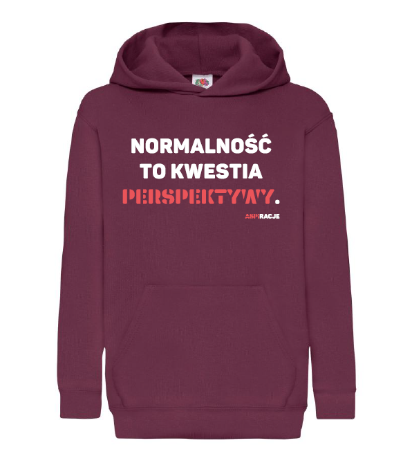 Normalność burgund dzieci bluza kaptur aspiracje.png