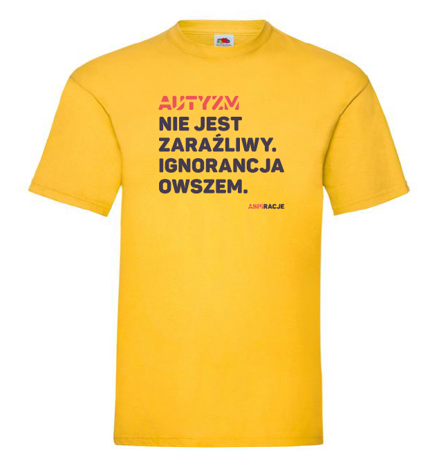Aspiracje_ignorancja_koszulka_dzieci_żółta.png