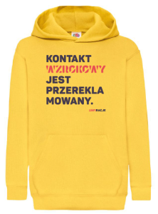 Bluza dziecięca z kapturem: Kontakt wzrokowy jest przereklamowany.