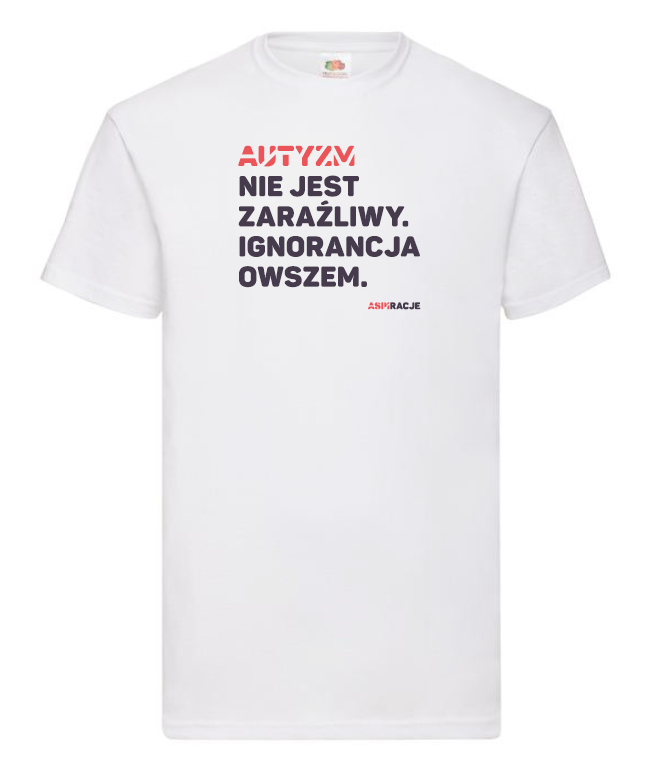 Aspiracje_ignorancja_koszulka_męska_biała.png