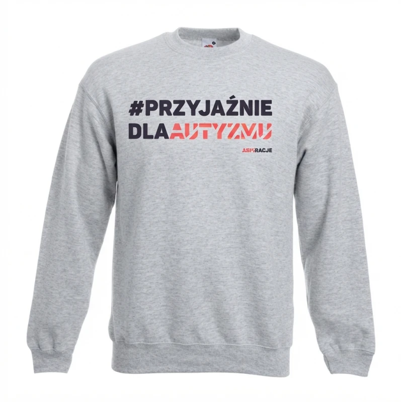 bluza aspiracje #przyjaźnie jasnoszary melanż.jpeg