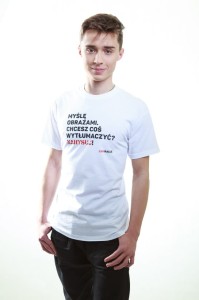 T-shirt klasyczny: Myślę obrazami. Chcesz coś wytłumaczyć? Narysuj!